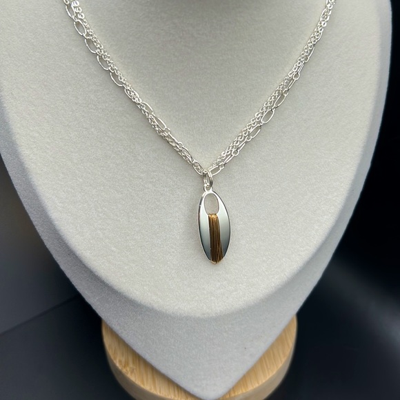 Necklace RLM pendant and triple silver tone VJ chain - Picture 2 of 7
